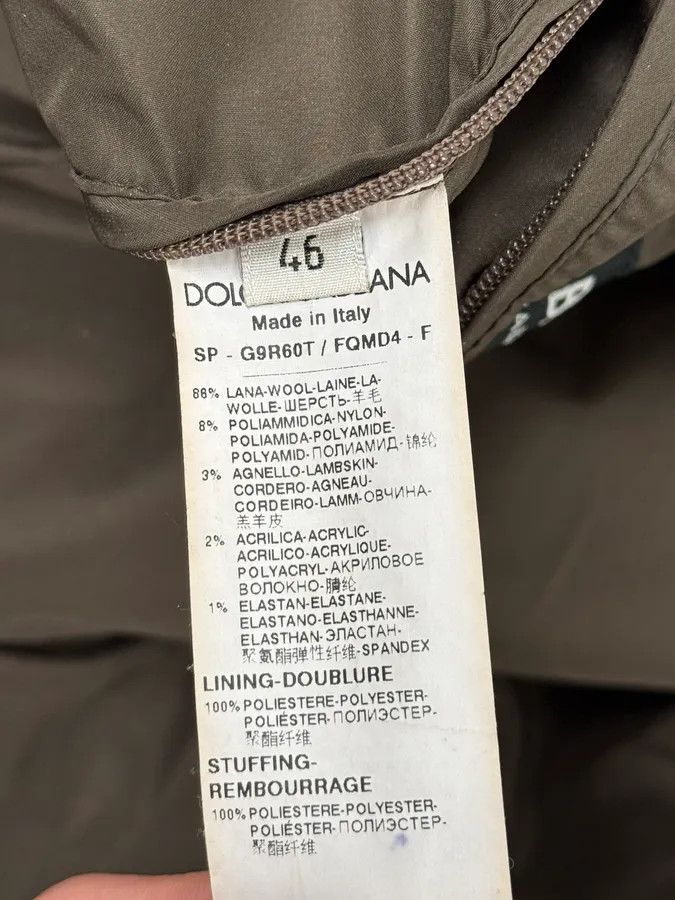 Dolce & Gabbana 2000s Dolce & Gabbana Dark Grey Wool Shattered Bomber Jacket Size US M / EU 48-50 / 2 - 13 Thumbnail