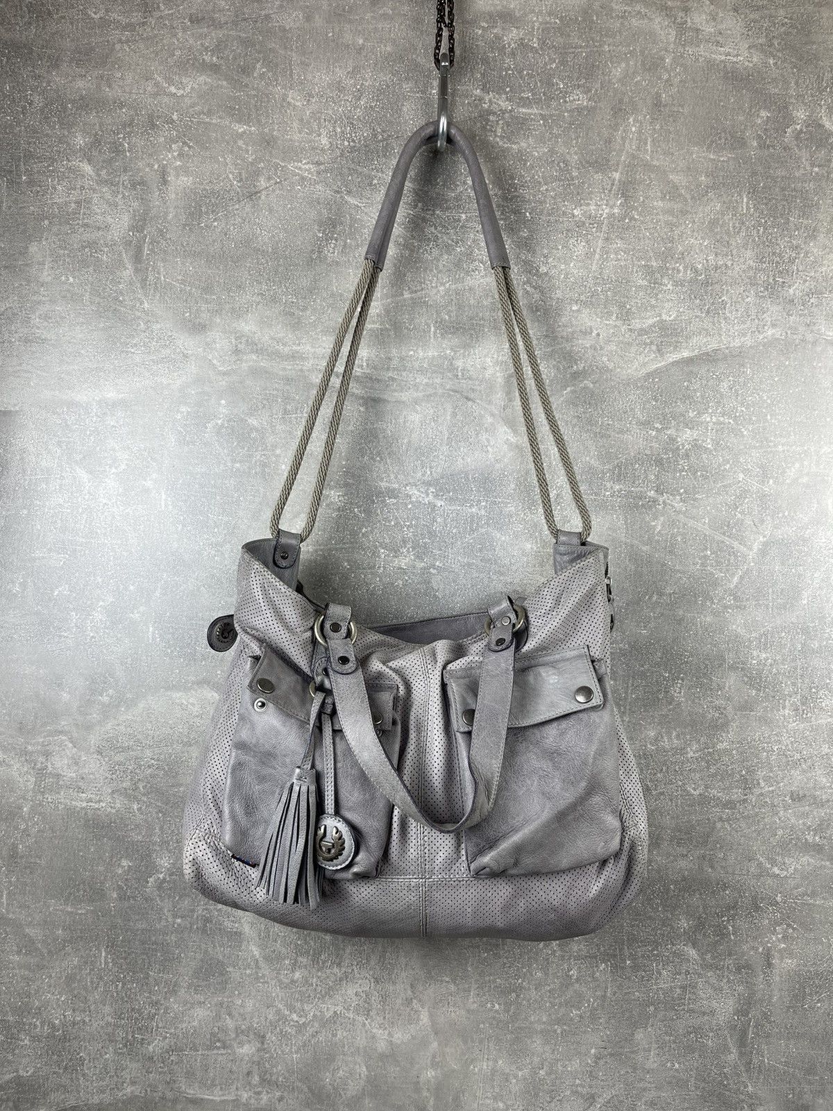 Belstaff × Vintage Belstaff Logo Leather Avant Garde Leather Tote Shoulder Bag Size ONE SIZE - 4 Thumbnail