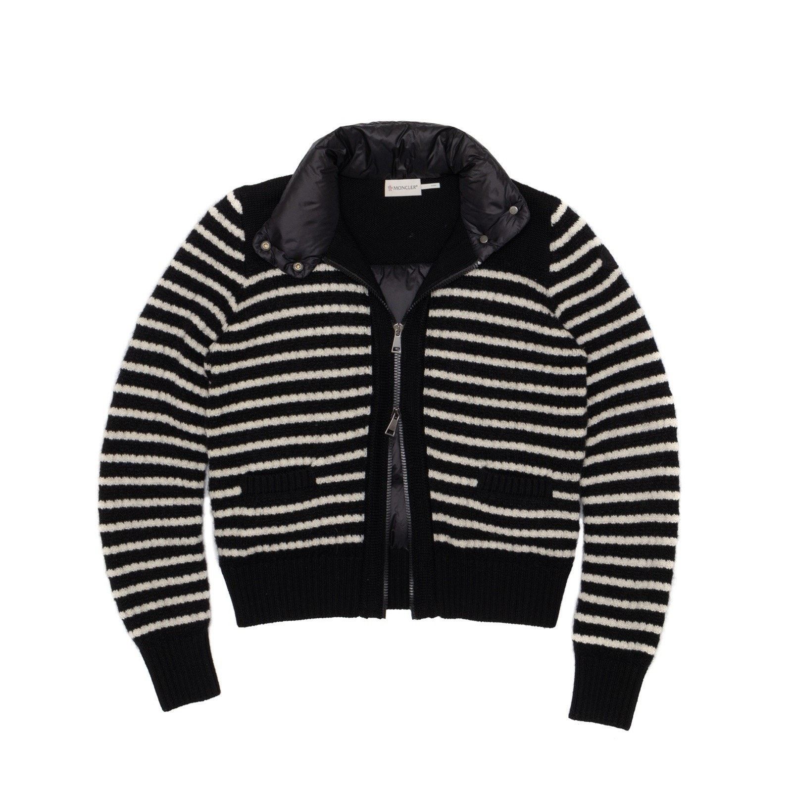Moncler 1.6k$ MONCLER Striped Cardigan Tricot Wool Down Jacket XS Size XS / US 0-2 / IT 36-38 - 1 Thumbnail