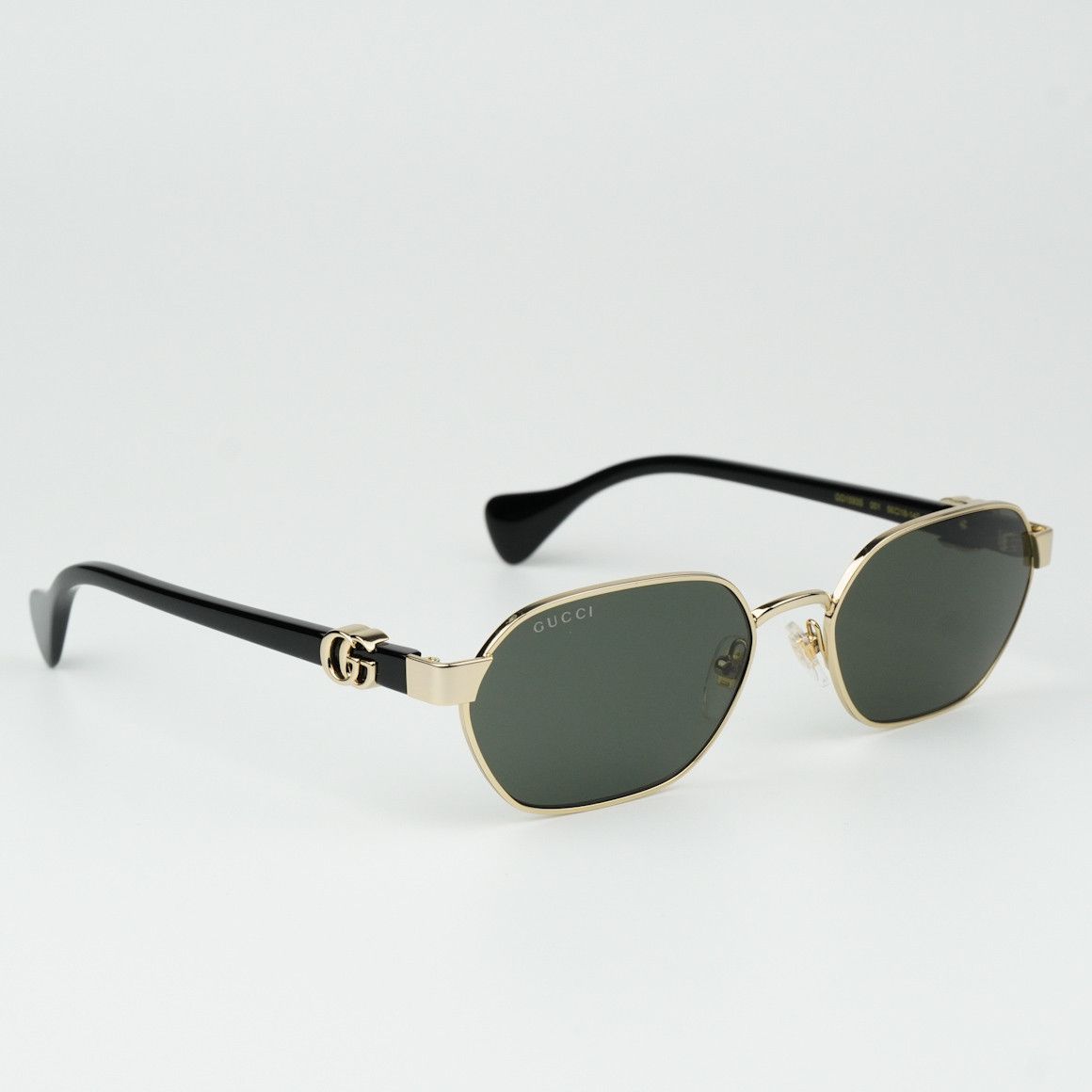 Gucci NEW Gucci GG1593S 001 Gold Grey Geometric Unisex Sunglasses Size ONE SIZE - 4 Thumbnail