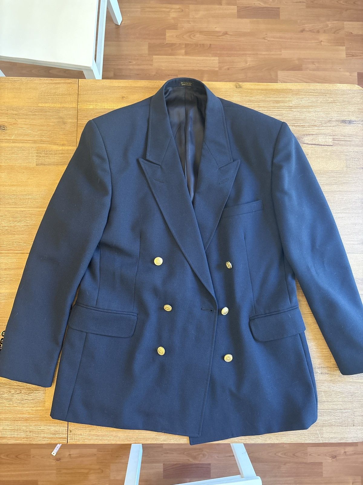 VTG Andhurst Double Breasted Blazer 43R Gold Button MiUSA