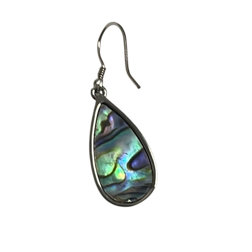 Other Abalone Shell Silver Tone Filigree Blue Green Teardrop Dangl Size ONE SIZE - 3 Thumbnail