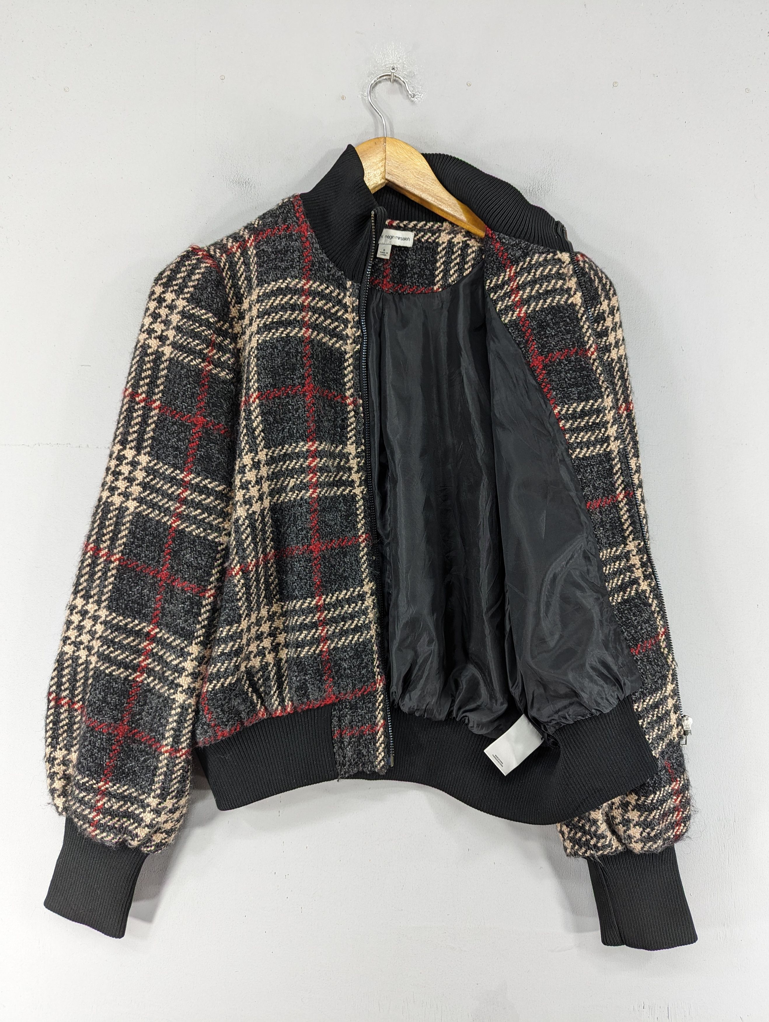 Express Express X Negin Mirsalehi Plaid Wool Bomber Jacket Size S / US 4 / IT 40 - 9 Thumbnail