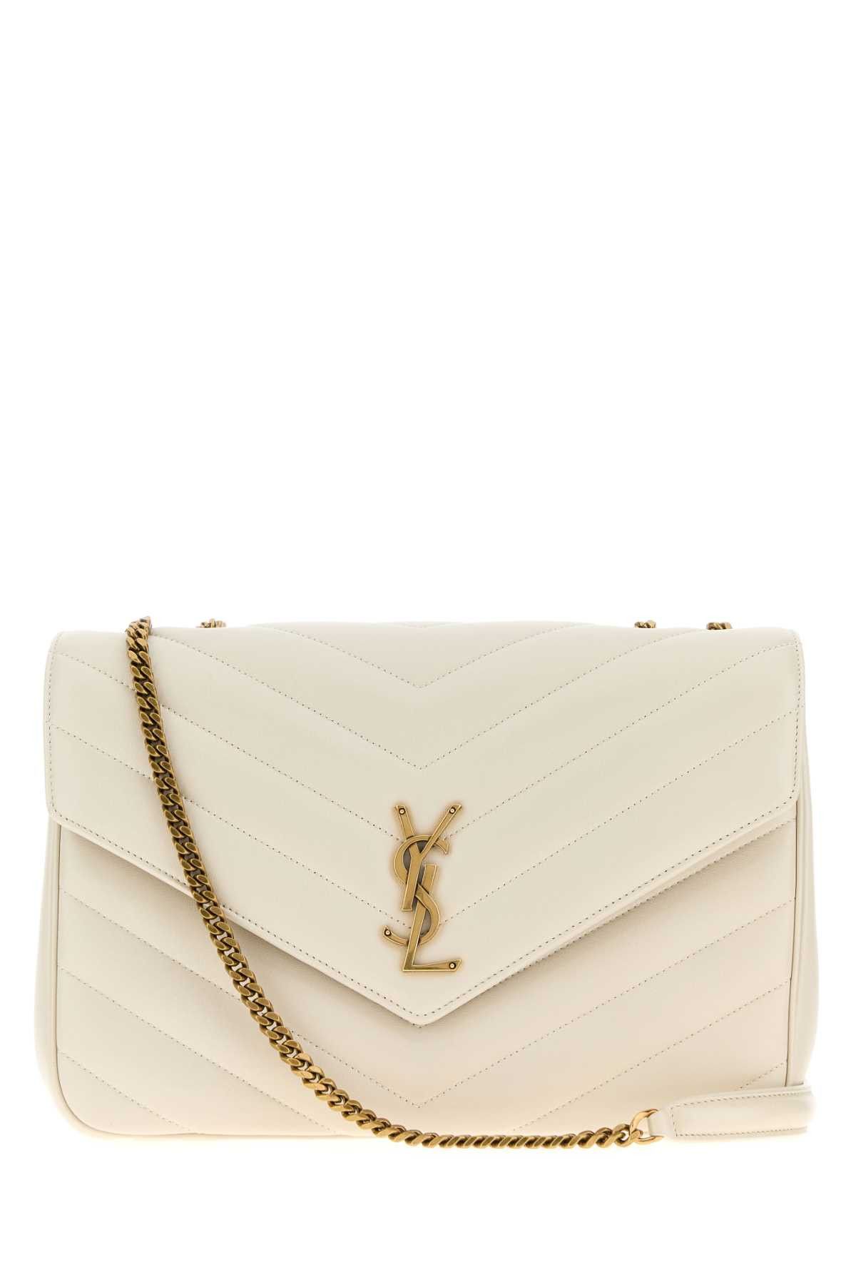 Saint Laurent Paris Ivory Leather Large Lou Lou Shoulder Bag Size ONE SIZE - 1 Thumbnail