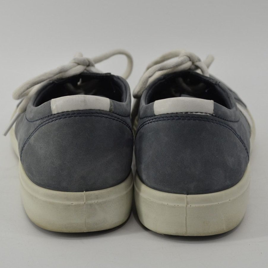 Ecco ECCO Soft Gray-Blue White Sneakers Lace Up Mens Leather SZ 7 Size US 7 / EU 40 - 6 Thumbnail