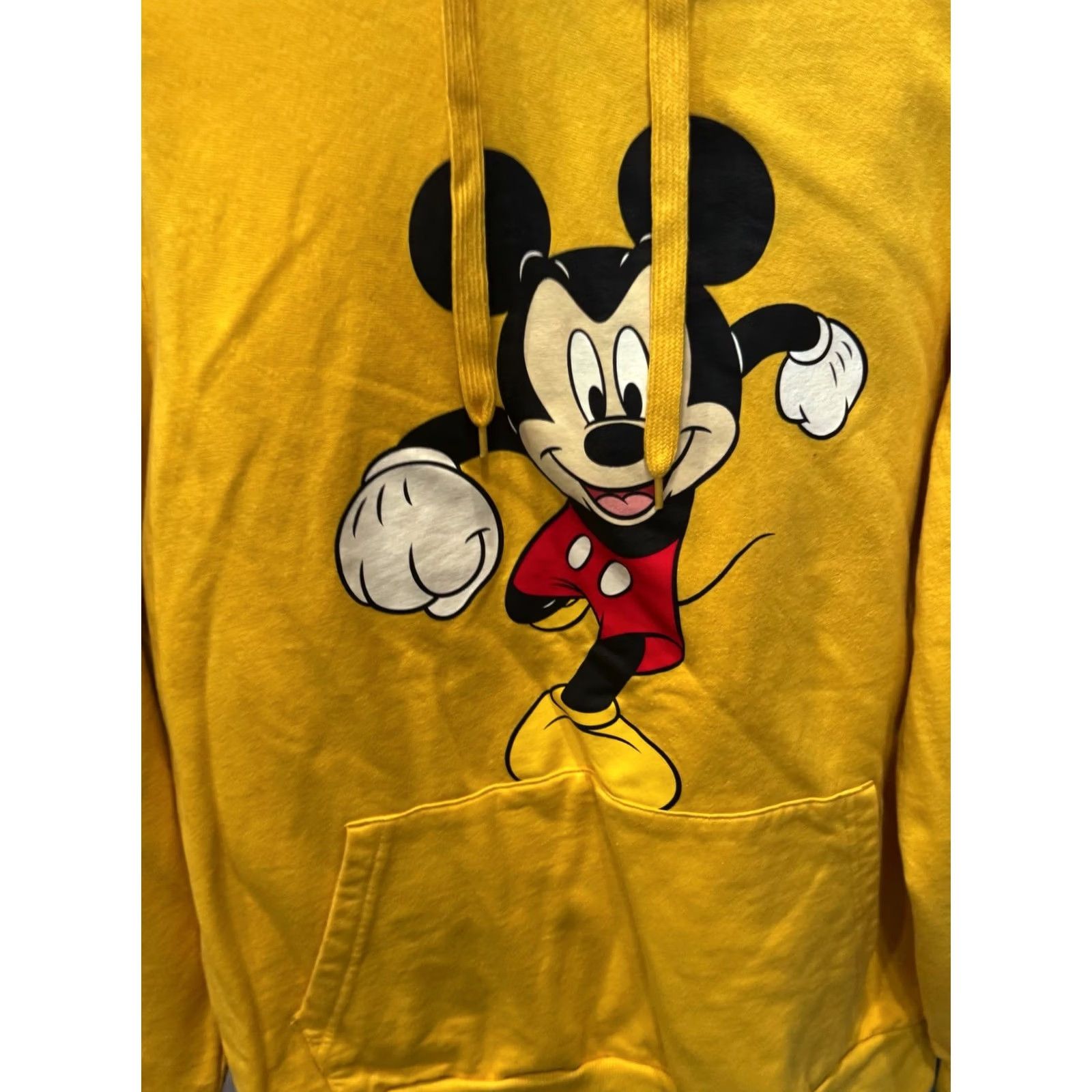 Disney Disney Mickey Mouse Running Yellow Hoody L Mens Shirt Multicolor 90s? Size US L / EU 52-54 / 3 - 4 Thumbnail