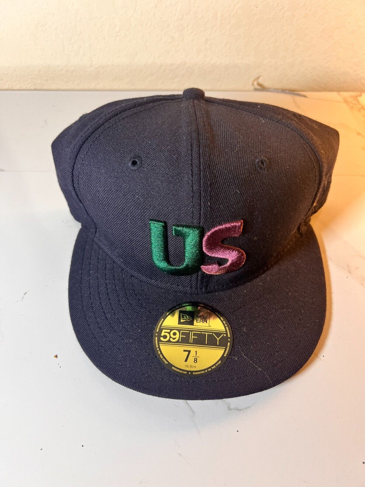 Kith Kith "Us" Hat Navy OS 7 1/8 Size ONE SIZE - 2 Thumbnail