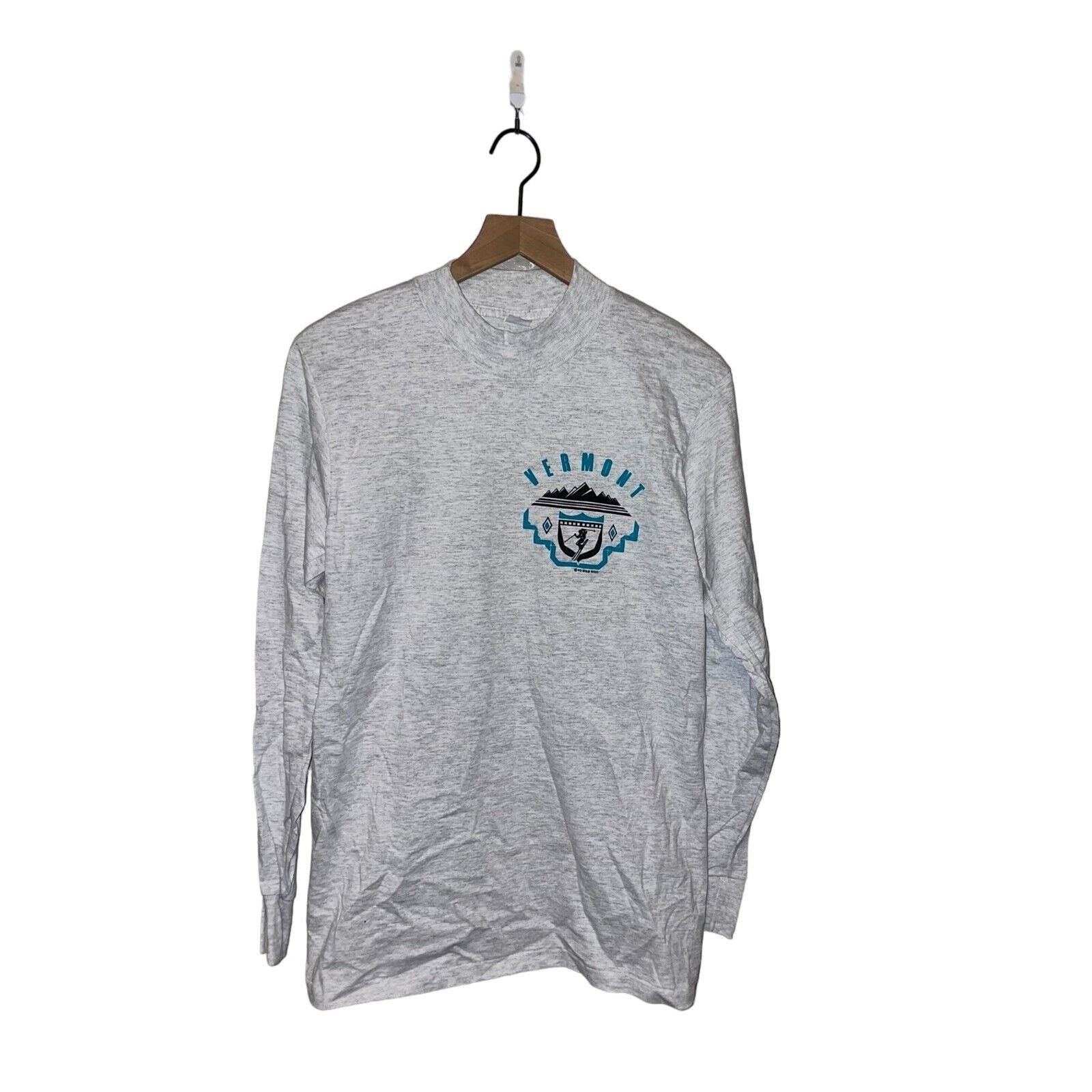 Vintage Vintage Vermont Ski Shirt Skiing Gray Tee 90s VTG Medium Size US M / EU 48-50 / 2 - 1 Thumbnail