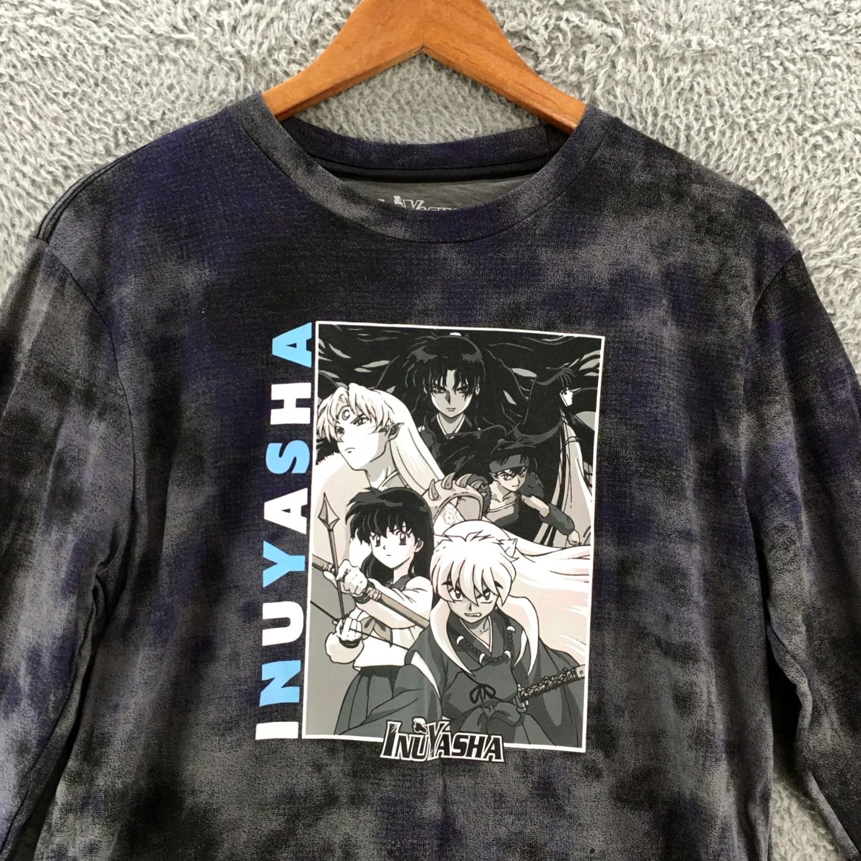 Vintage Grays Inuyasha Graphic Print Sweatshirt Womens Med Gray Tie-Dye Long Sleeve Crew Neck Size M / US 6-8 / IT 42-44 - 2 Thumbnail