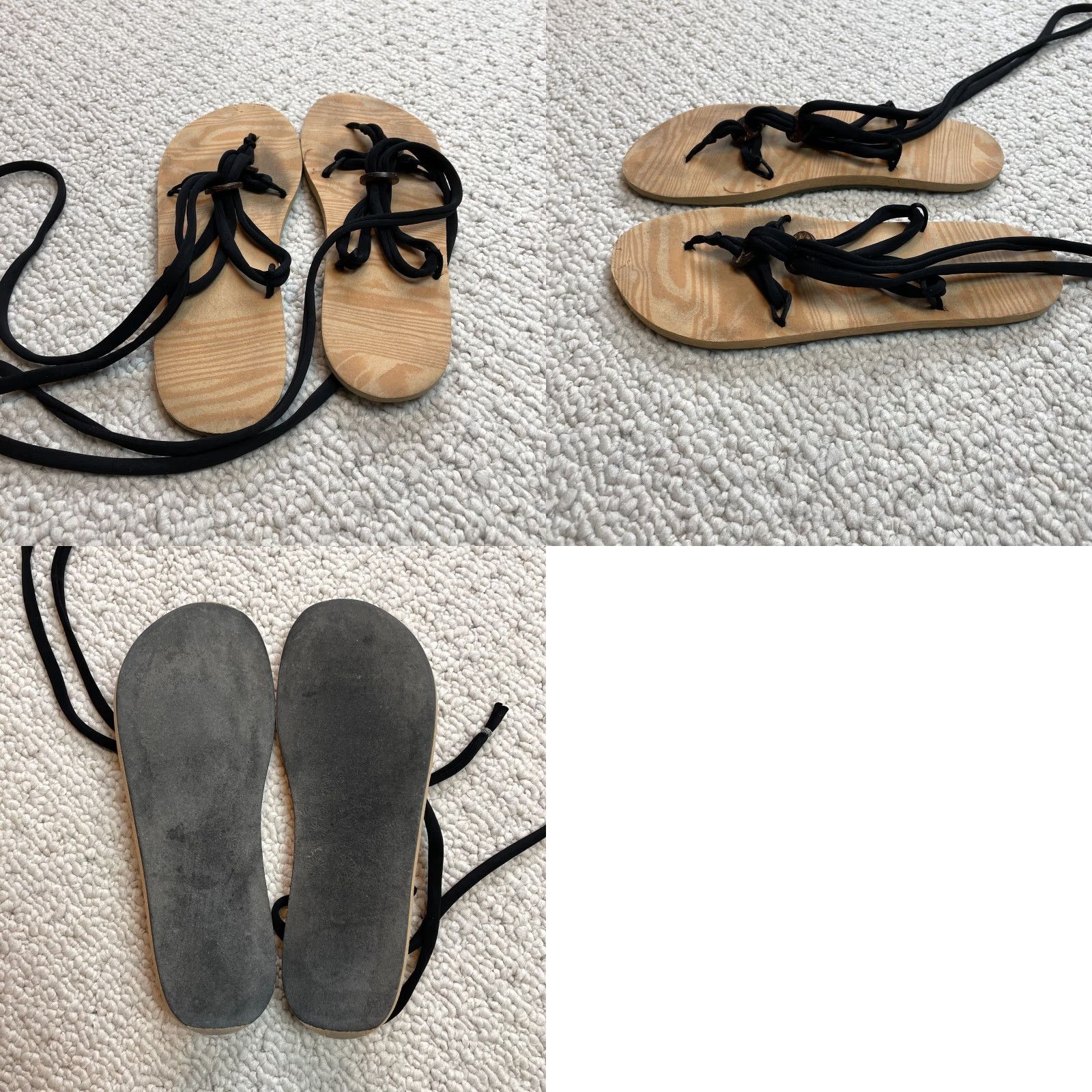 Vintage Unbranded Sandals Womens 8.5 Brown Strappy Faux Leather Comfort Flat Slip On Beach Size US 8.5 / IT 38.5 - 8 Thumbnail