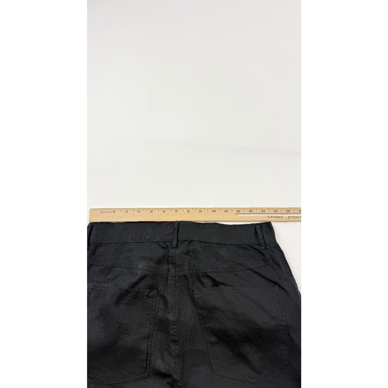 Vintage Elaine Kim Pants Womens 2 Black Crop Straight Leg 97% Cotton USA Casual Chino Size 28" / US 6 / IT 42 - 7 Thumbnail
