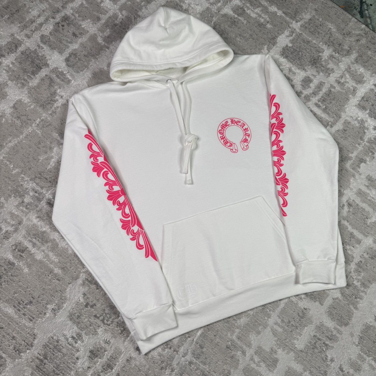 Floral pink horseshoe pullover hoodie