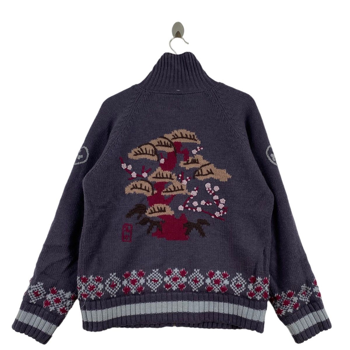 SUKAJAN JAPAN Embroidered Design Reversible Knitwear Jacket