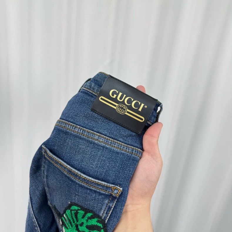 Gucci Gucci Embroidered cherry denim trousers Size 26" / US 2 / IT 38 - 5 Thumbnail