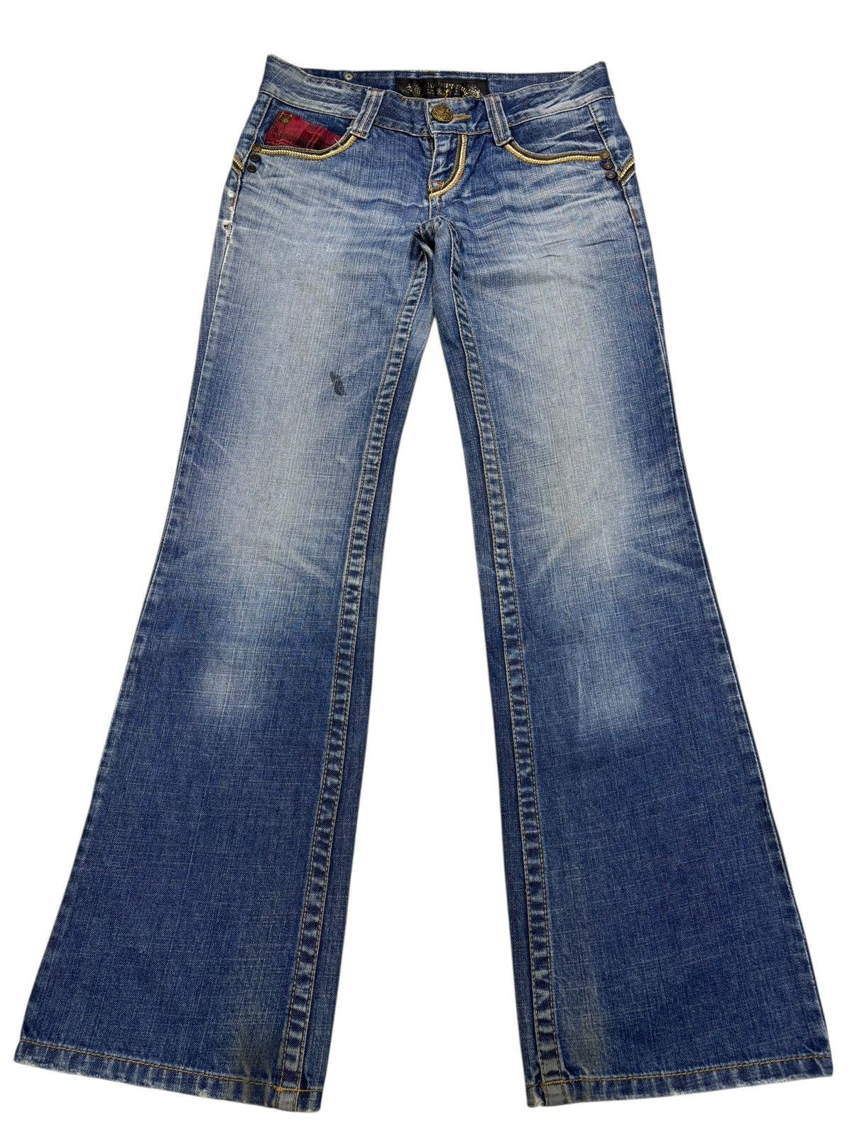 Hysteric Glamour × Undercover 💥RED PEPPER LOW RISE FLARE JEANS DISTRESSED DENIM Size US 30 / EU 46 - 3 Thumbnail