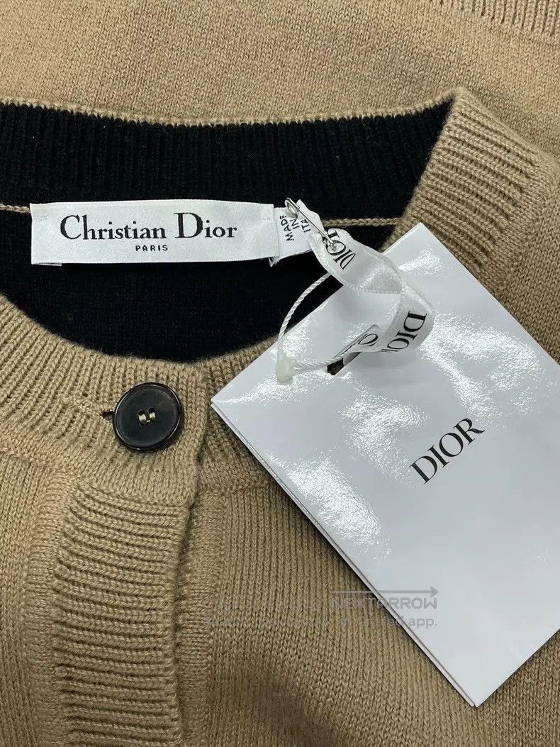 Dior Dior Khaki back 8-character cashmere knitted cardigan coat Size XS / US 0-2 / IT 36-38 - 4 Thumbnail