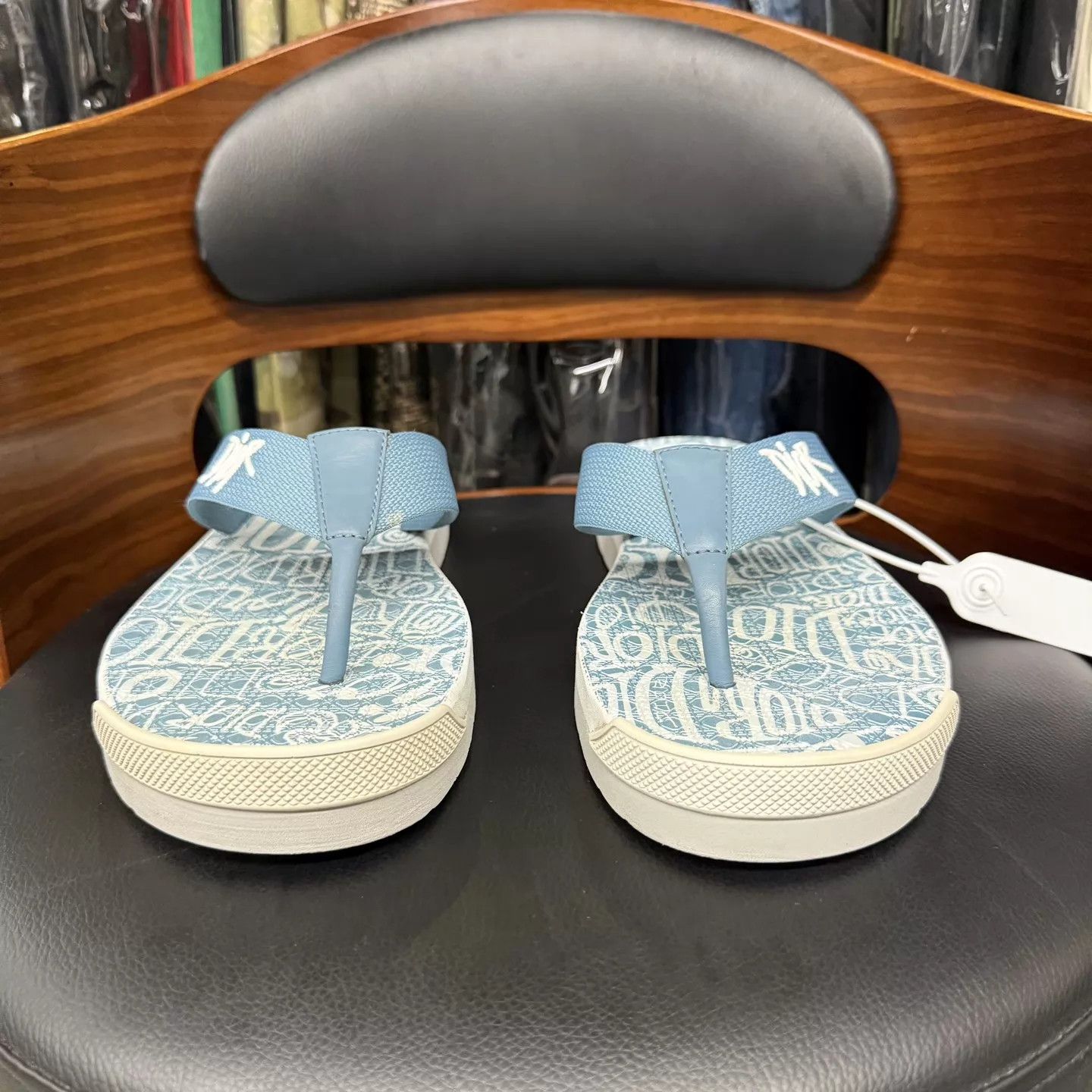 Dior Dior X Stussy Blue All Over Print Slides 41 Size US 8 / EU 41 - 2 Thumbnail