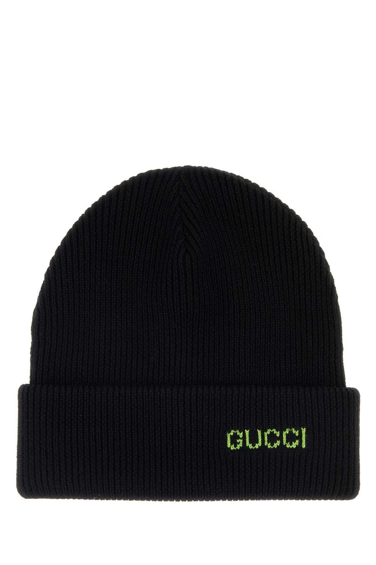 Gucci Black Wool Beanie Hat Size ONE SIZE - 1 Thumbnail