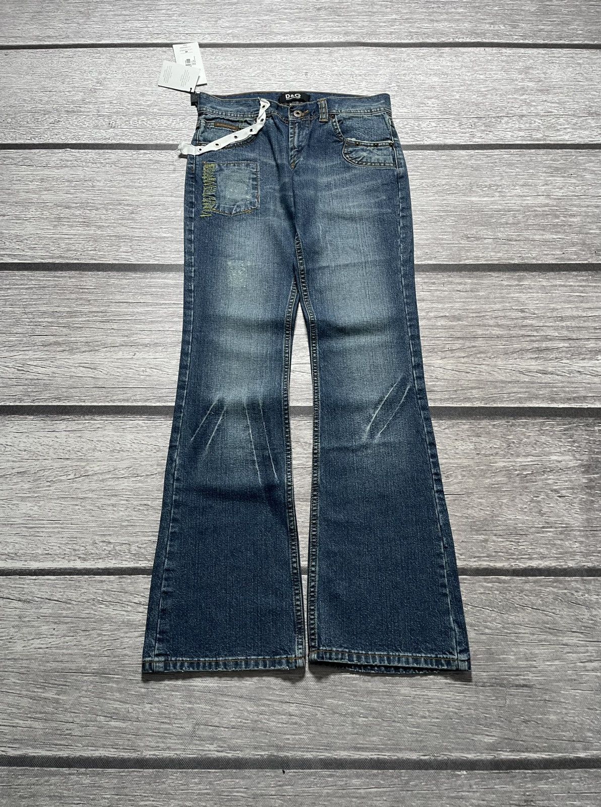 Dolce & Gabbana Dolce & Gabbana Vintage Archive Skull Flared Jeans Size 27" / US 4 / IT 40 - 7 Thumbnail