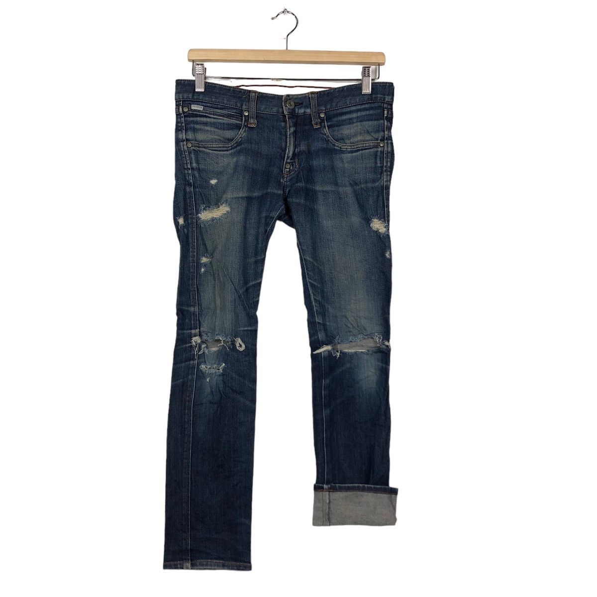FACTOTUM 🔥Rare Punk Design Bowcut Distressed Denim Factotum Japan Size US 28 / EU 44 - 10 Thumbnail