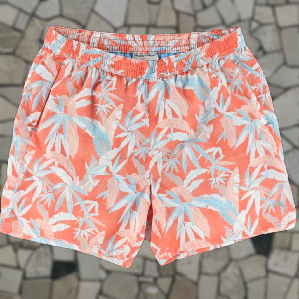 Tommy Bahama Tommy Bahama IslandZone Lined Swimming Shorts Orange Floral Men's L Maui? Size US 33 - 1 Thumbnail