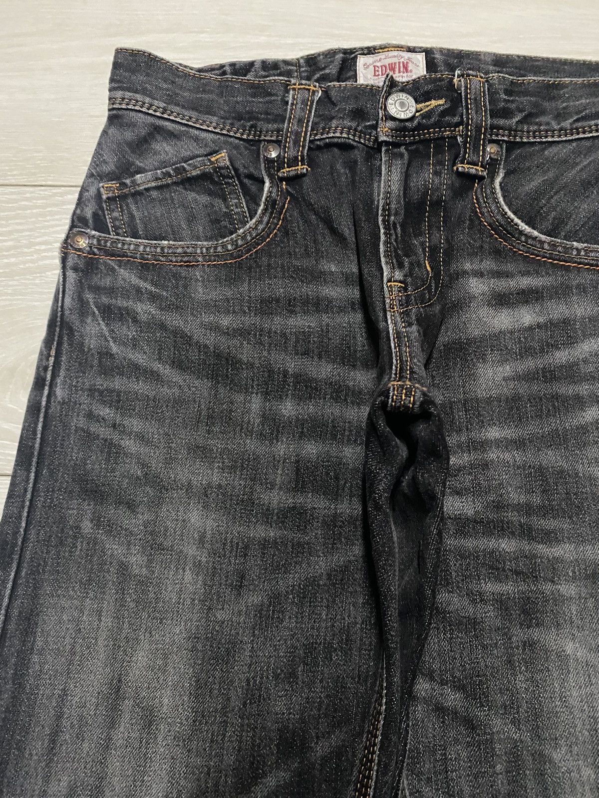 Edwin Japanese Edwin Xv Black Denim Buckle Back Loose Jeans Size US 30 / EU 46 - 7 Thumbnail