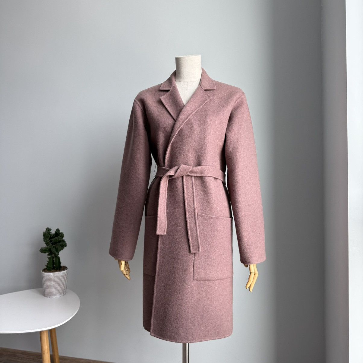 Bottega Veneta Bottega Veneta 100% Cashmere Belted Trench Coat Pink Size S / US 4 / IT 40 - 4 Thumbnail