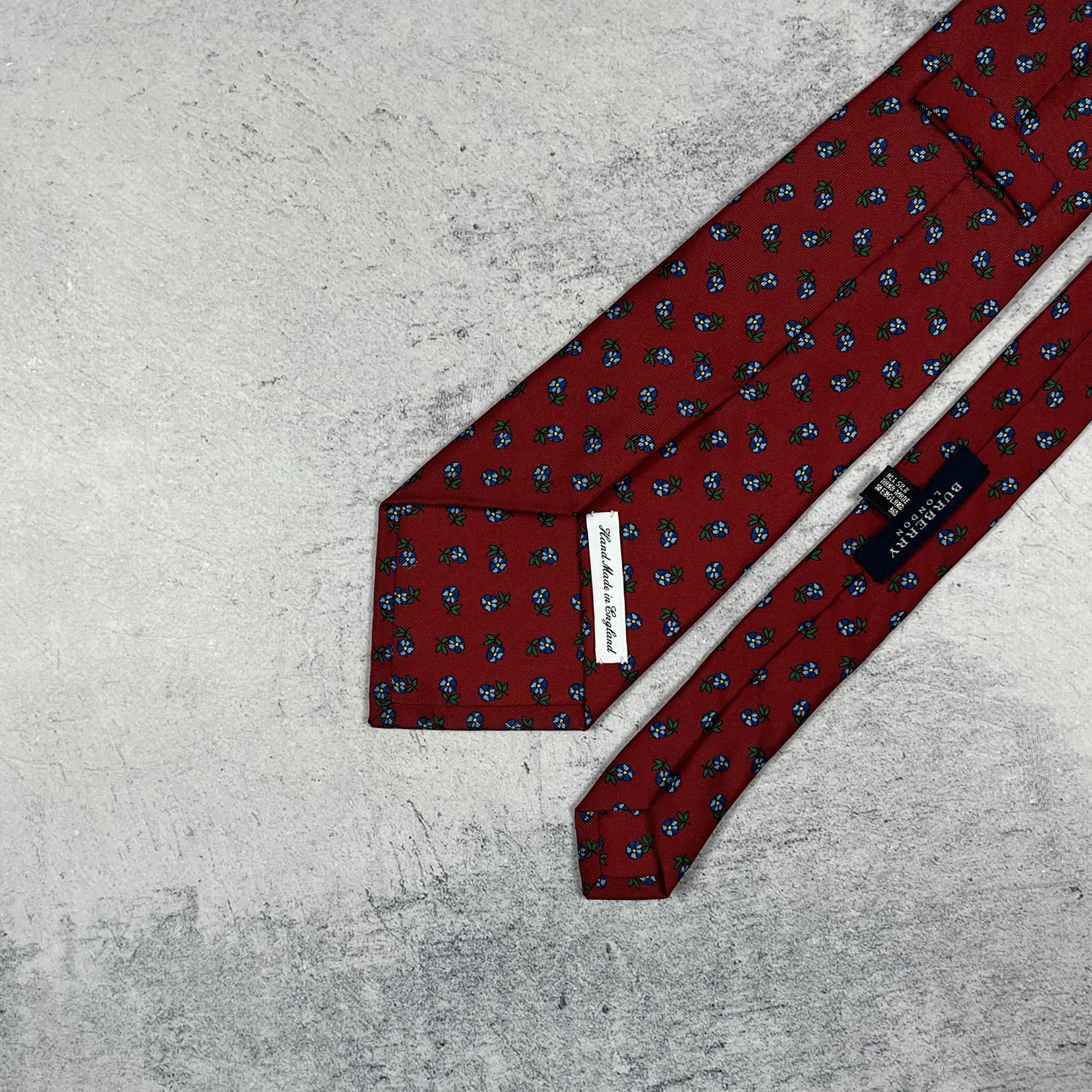 Burberry Burberry London Hand Made Silk Floral Pattern Tie Size ONE SIZE - 8 Thumbnail