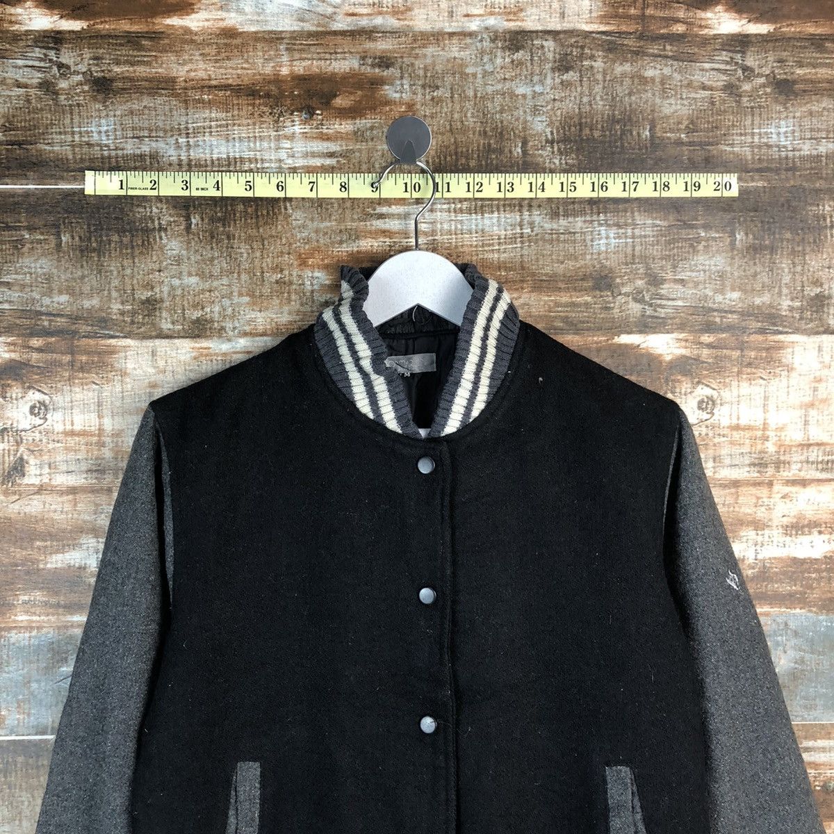 Japanese Brand Bon Maren Black Bombers varsity Jacket #A1759 Size M / US 6-8 / IT 42-44 - 2 Thumbnail