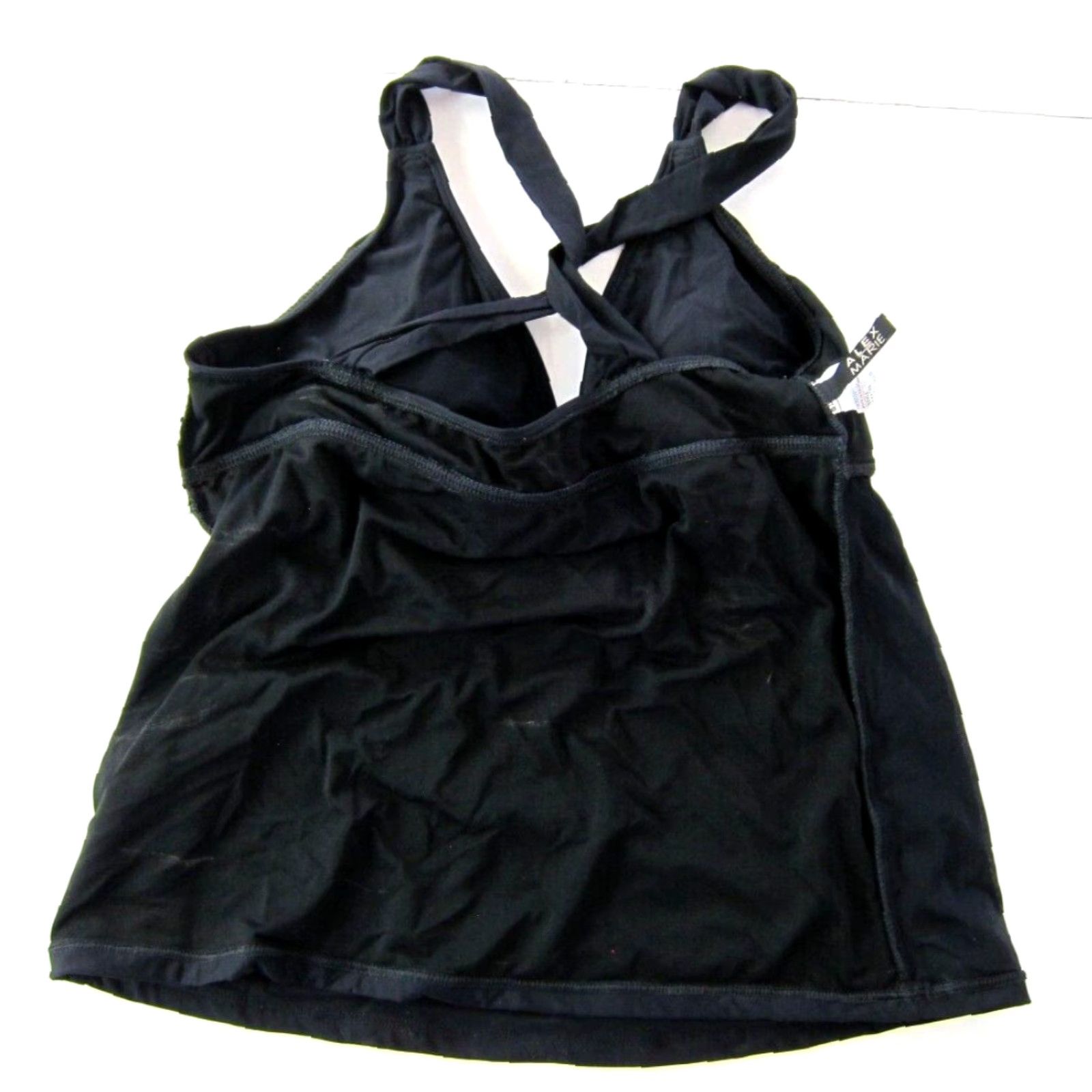 Vintage NWT Alex Marie Black Built In Bra Twist Back Swimsuit Tankini Top Women Size 8 Size M / US 6-8 / IT 42-44 - 3 Thumbnail