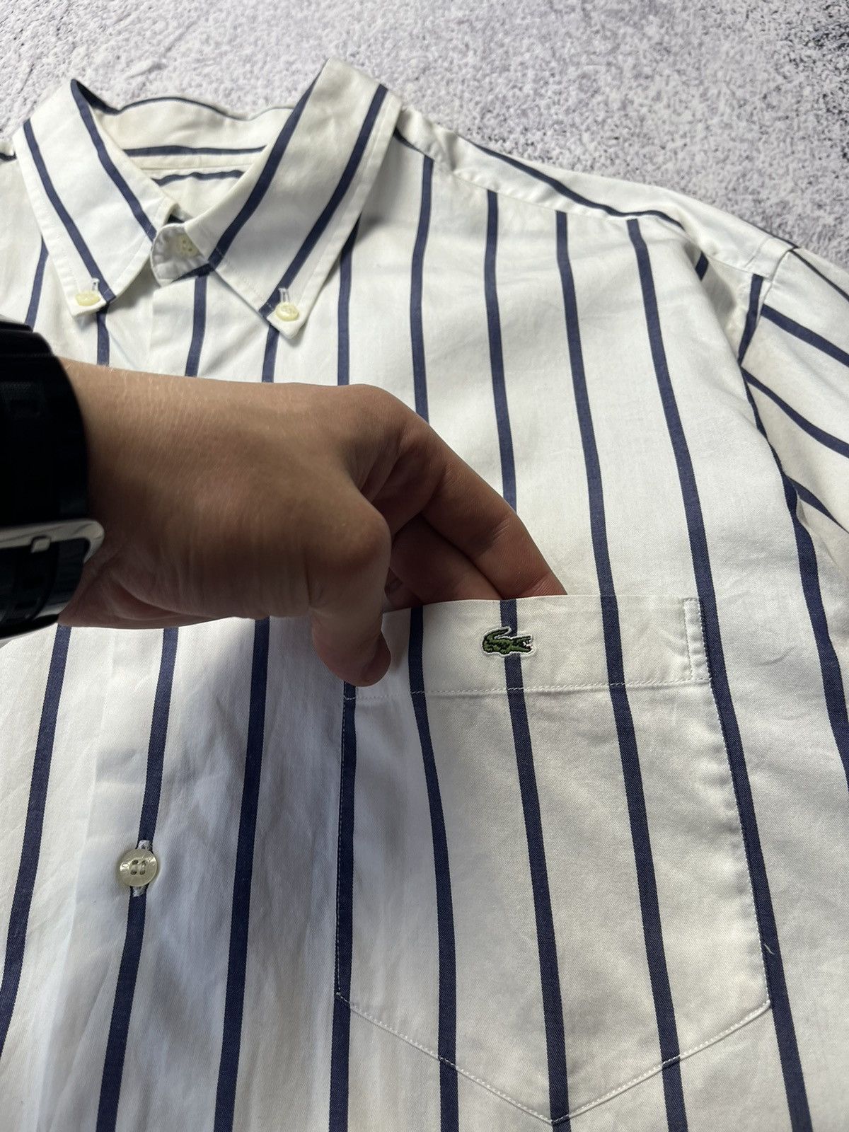 Lacoste Vintage Lacoste Striped Long Sleeved Shirt Rare Size US L / EU 52-54 / 3 - 12 Thumbnail