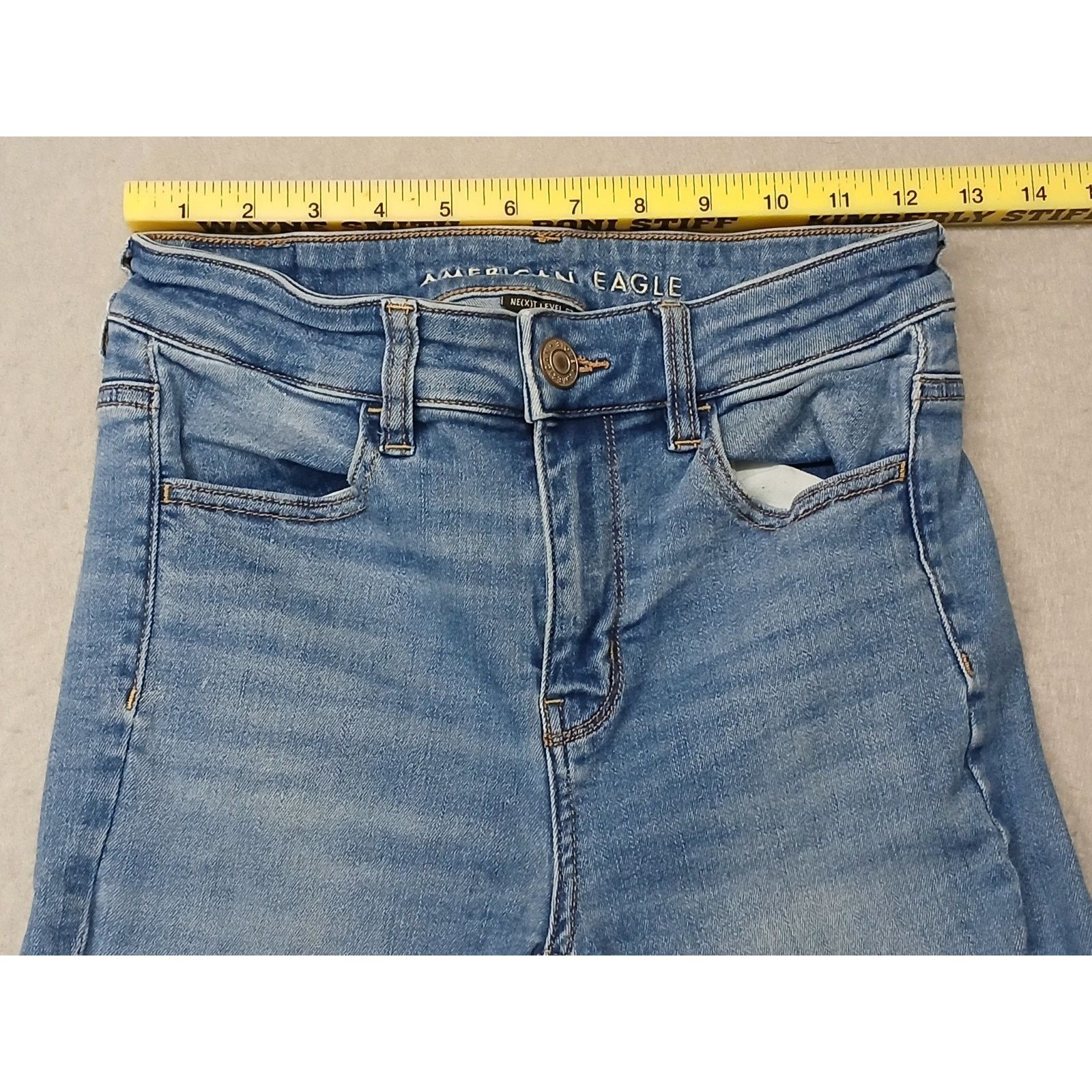American Eagle Outfitters Amercian Eagle (4R) Women’s Skinny Stretch Blue Denim Jeans Size 27" / US 4 / IT 40 - 11 Thumbnail