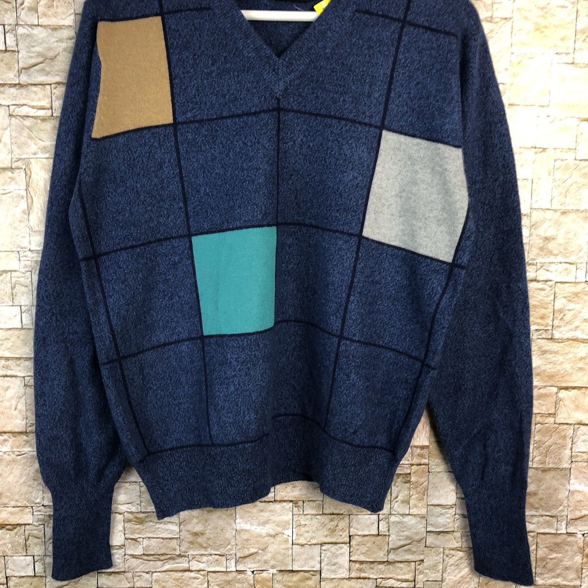 The Masters Masters japan Blue checkered sweatshirt Knitwear #A849 Size US M / EU 48-50 / 2 - 3 Thumbnail