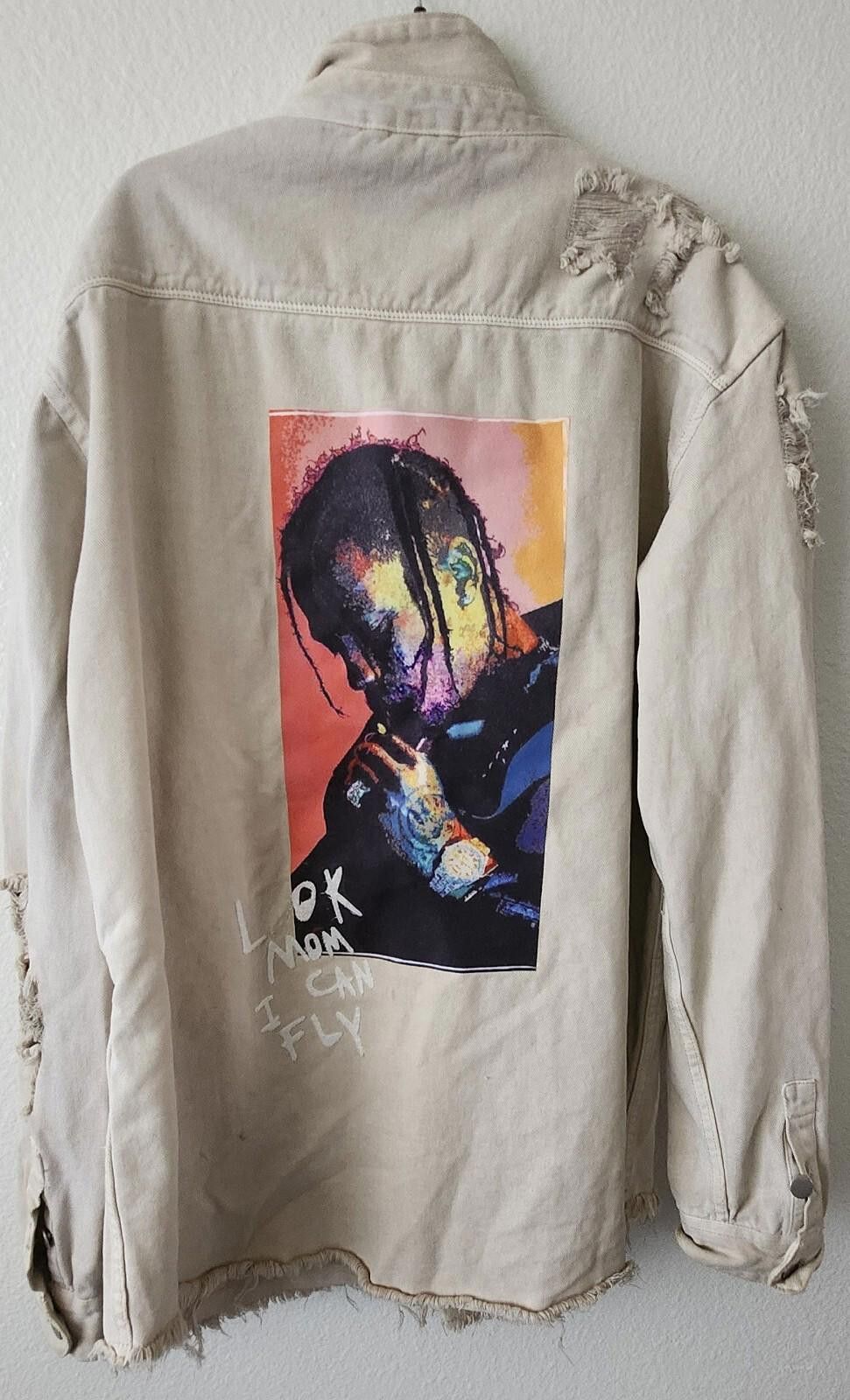 MENS VICTORIOUS DENIM Jacket Beige Travis Scott XL