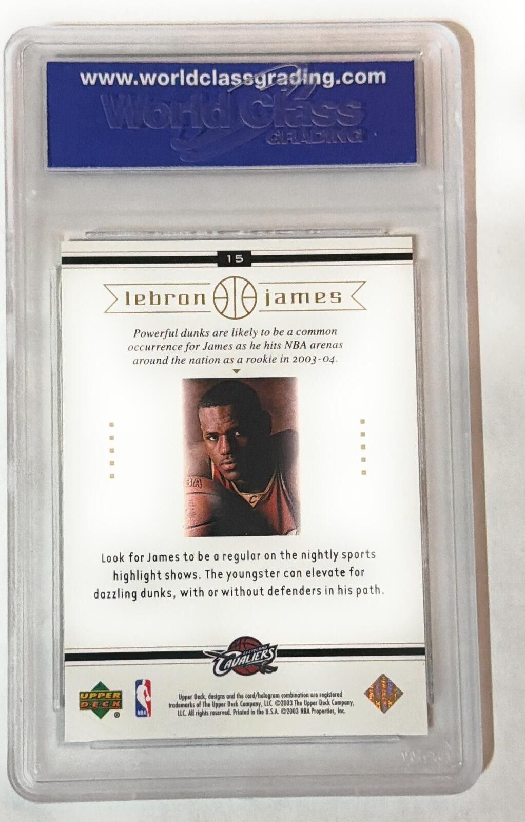 Other 2003 Upper Deck #15 LeBron James Rookie WCG 10 Size ONE SIZE - 2 Thumbnail