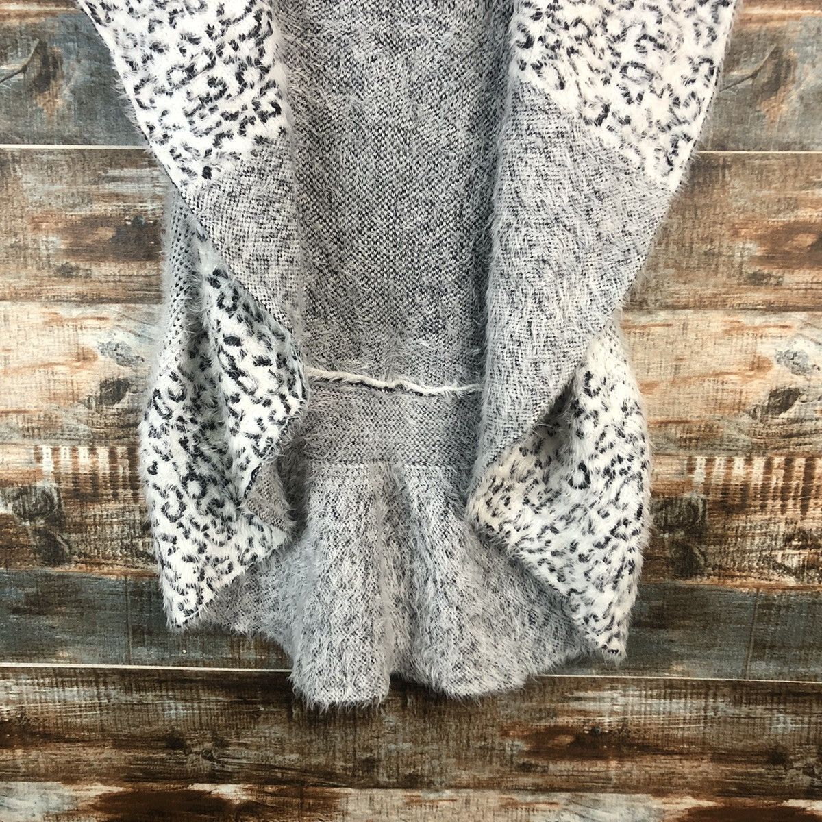 Homespun Knitwear × Japanese Brand DL Todo tiger Gray Knitwear cloak capes #C347 Size US XS / EU 42 / 0 - 7 Thumbnail
