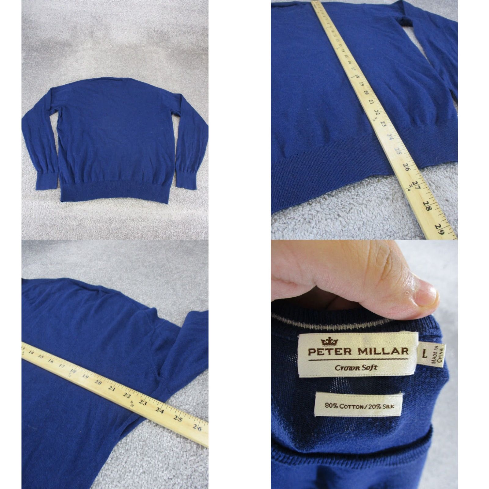 Peter Millar Peter Millar Soft Blue Cotton Crewneck Sweater Mens Large Pullover Size US L / EU 52-54 / 3 - 4 Thumbnail