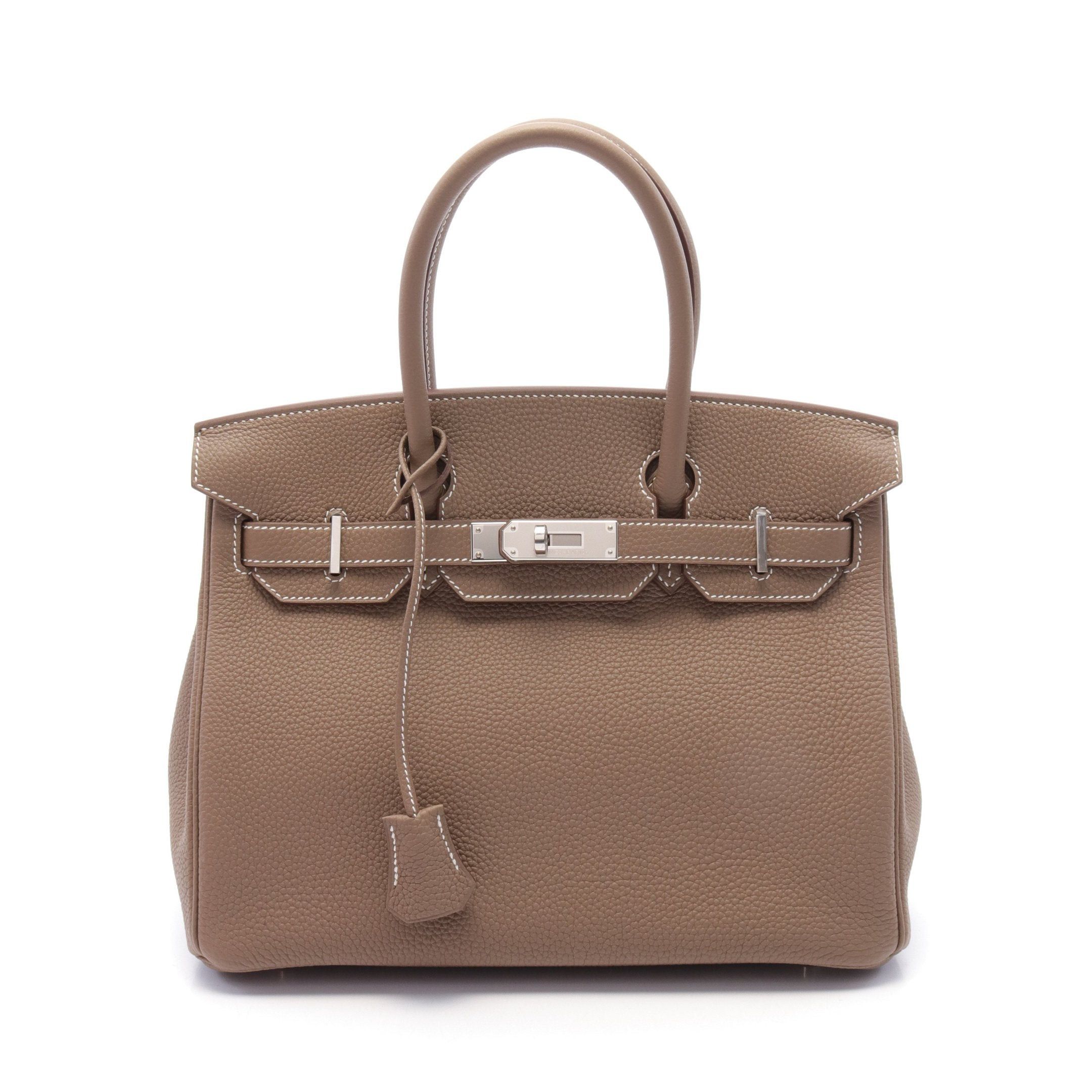 Hermes Hermes Birkin 30 Handbag Togo Gray Brown Silver Hardware Size ONE SIZE - 1 Thumbnail