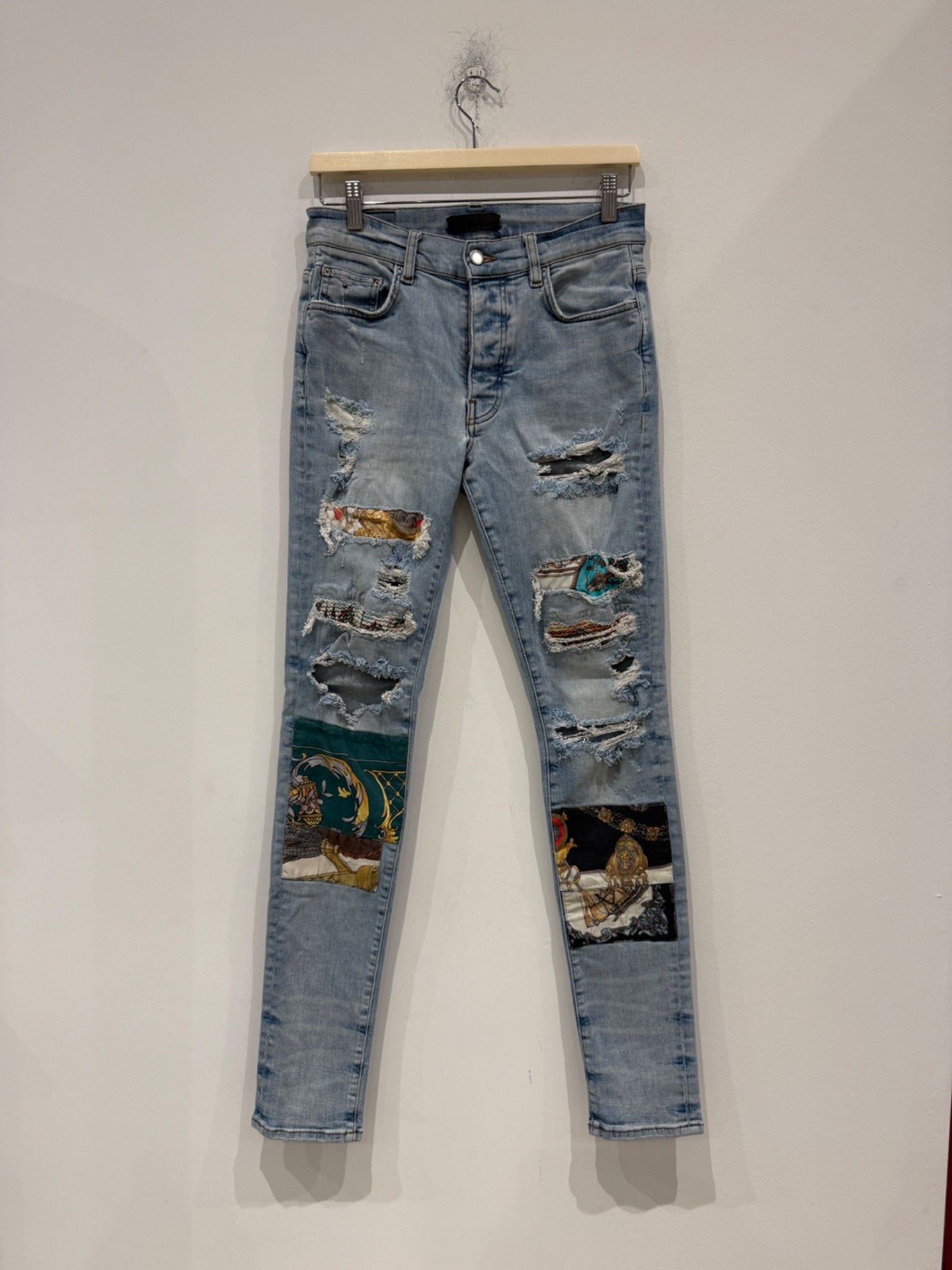 Amiri Amiri Kapital Patch Work Light Wash Jeans Size US 31 - 2 Thumbnail