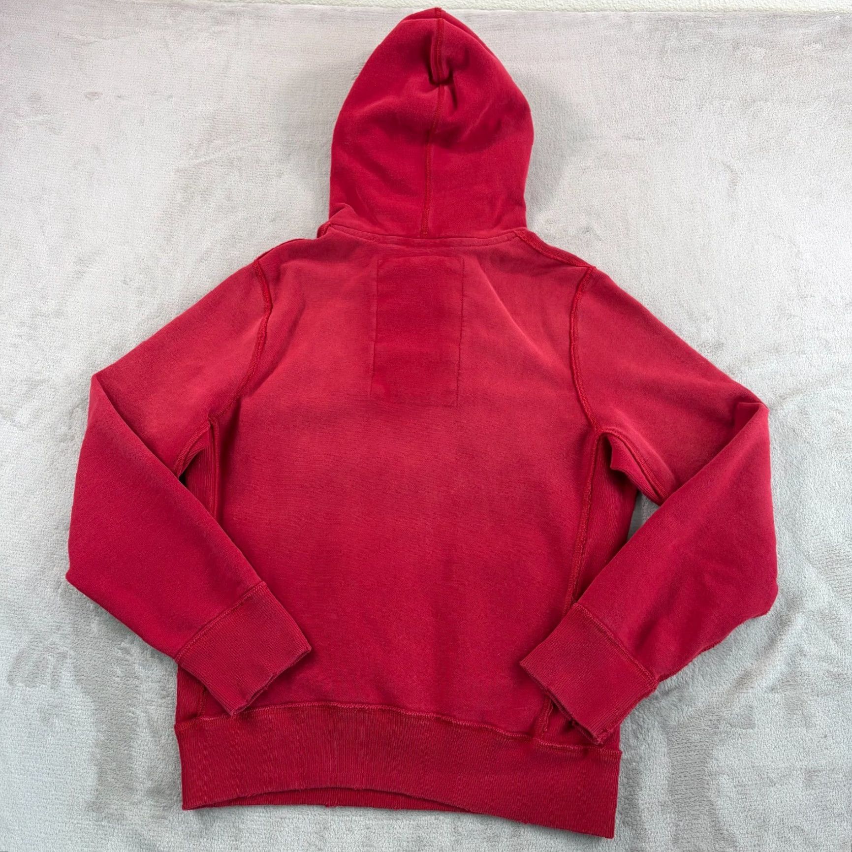 Abercrombie & Fitch VINTAGE Abercrombie & Fitch NY Waffle Hoodie Men L Red Solid Logo Embroidered Hooded Zip Pockets Heavyweight 90s Designer Pullover Size US L / EU 52-54 / 3 - 5 Thumbnail
