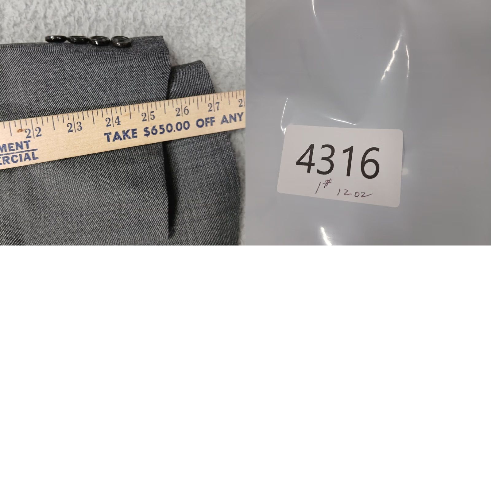 Ralph Lauren Lauren Ralph Lauren Blazer Men Gray 46R Wool Two-Button Herringbone Notch Lapel Regular Fit Chest Pocket Classic Business Dress Wool Blazer Mens Size 46R - 8 Thumbnail