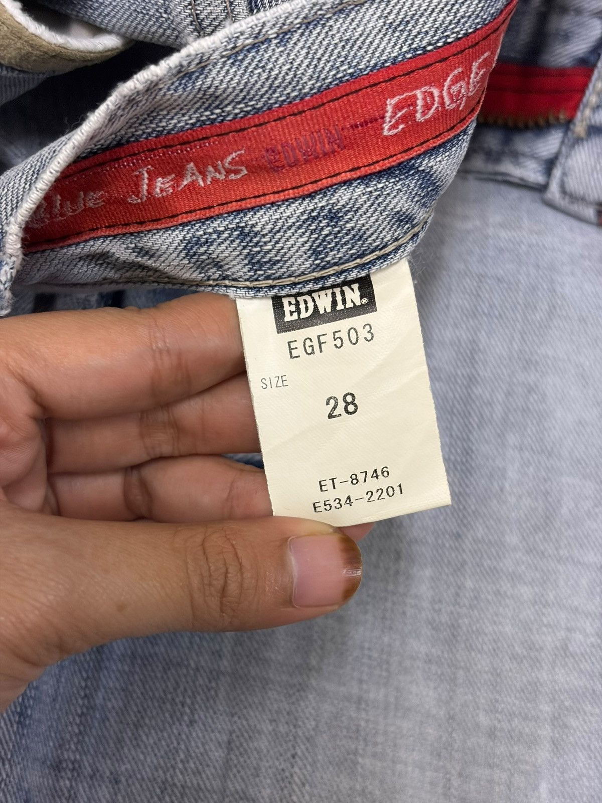 Edwin Vintage Japanese Edwin Edge Faded Wash Distress Loose Jeans Size US 30 / EU 46 - 5 Thumbnail