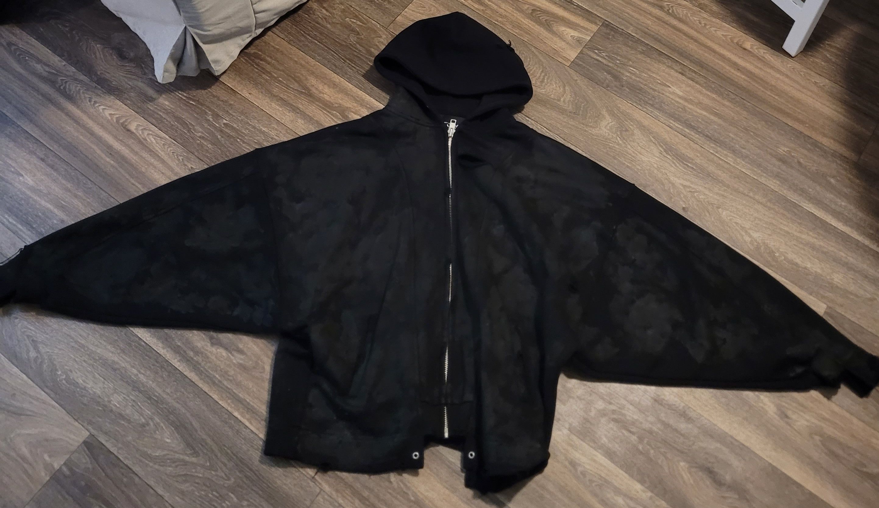 Concept noting AB INFERNO DESTROYED BLACK ZIPPER HOODIE