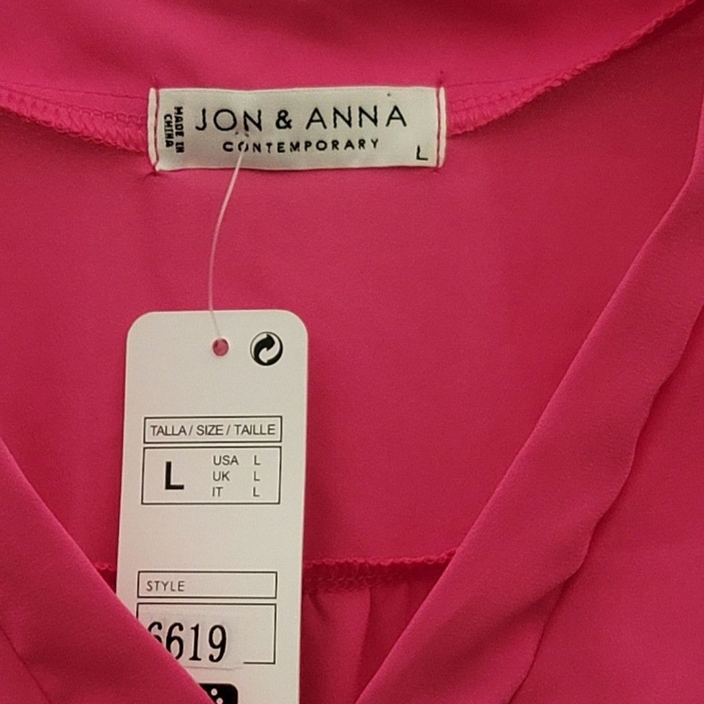 Other NWT Jon & Anna Hot Pink Semi Sheer Sleeveless Blouse Size L / US 10 / IT 46 - 4 Thumbnail