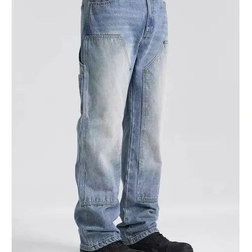 Japanese Brand × Jean Street Heavy Wash Double Knee Logger Work Jeans Size US 32 / EU 48 - 1 Thumbnail