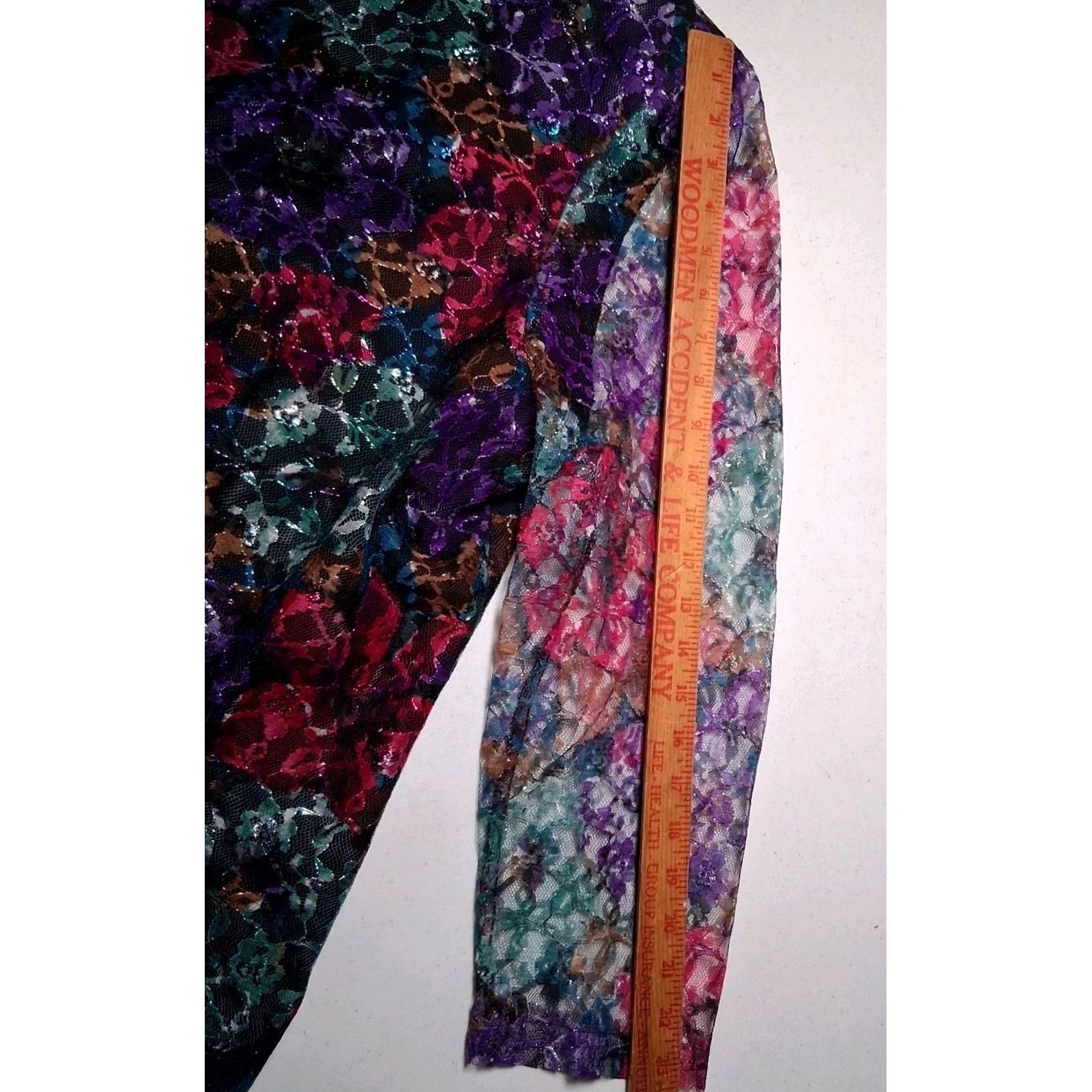 Vintage VINTAGE Pablo Collection Blazer Jacket 22W Plus Size Floral Lace Overlay Dressy Jacket/Blazer Womens Size 3XL / US 20-22 - 7 Thumbnail