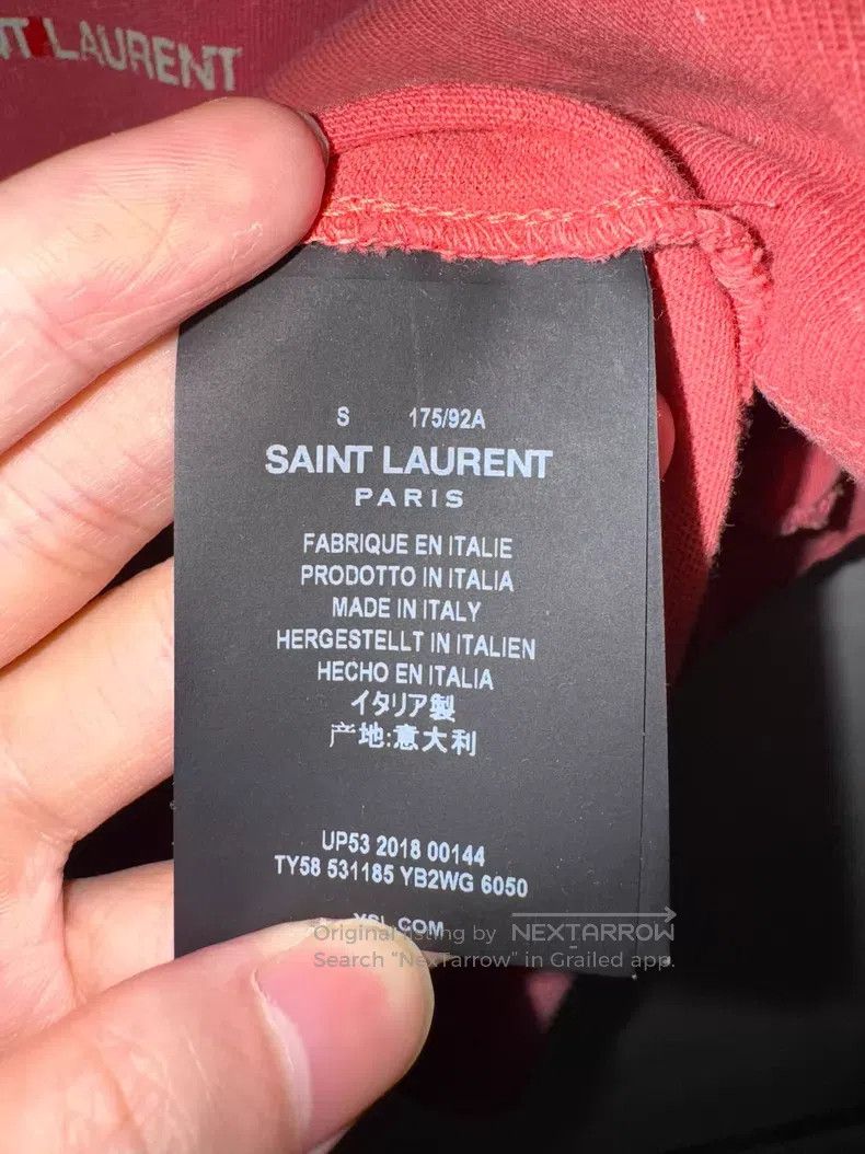 Saint Laurent Paris Saint Laurent Paris Pink logo pattern distressed slogan sh Size US S / EU 44-46 / 1 - 8 Thumbnail