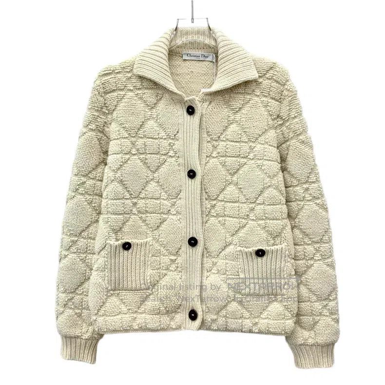 Dior Dior Beige rattan plaid sheep wool lapel single-breasted l Size XS / US 0-2 / IT 36-38 - 1 Thumbnail