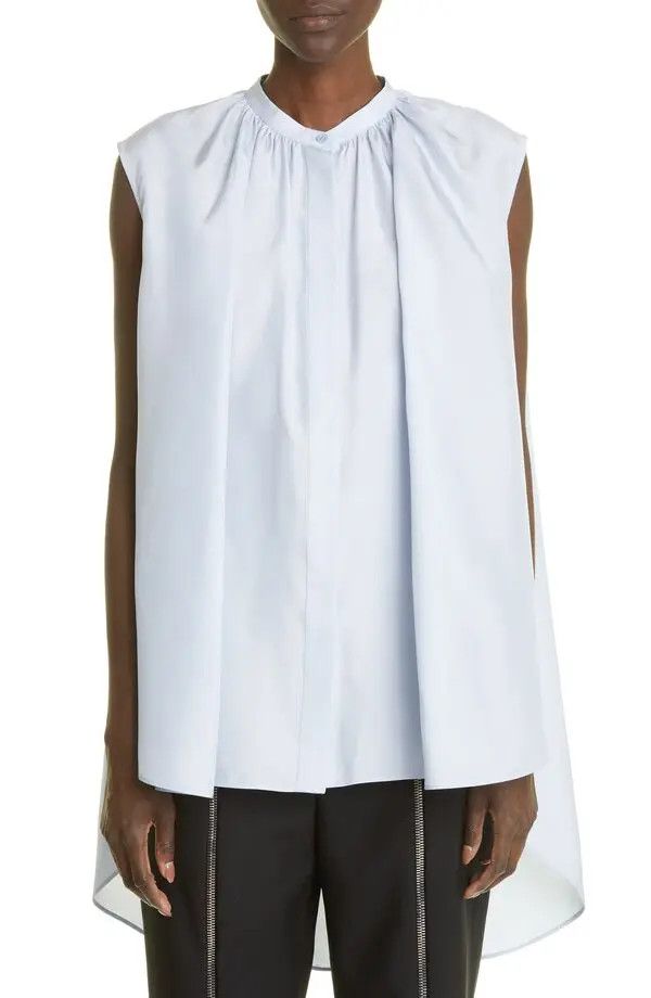 Alexander McQueen o1y0325 Blouse in Sky Blue Size L / US 10 / IT 46 - 1 Thumbnail
