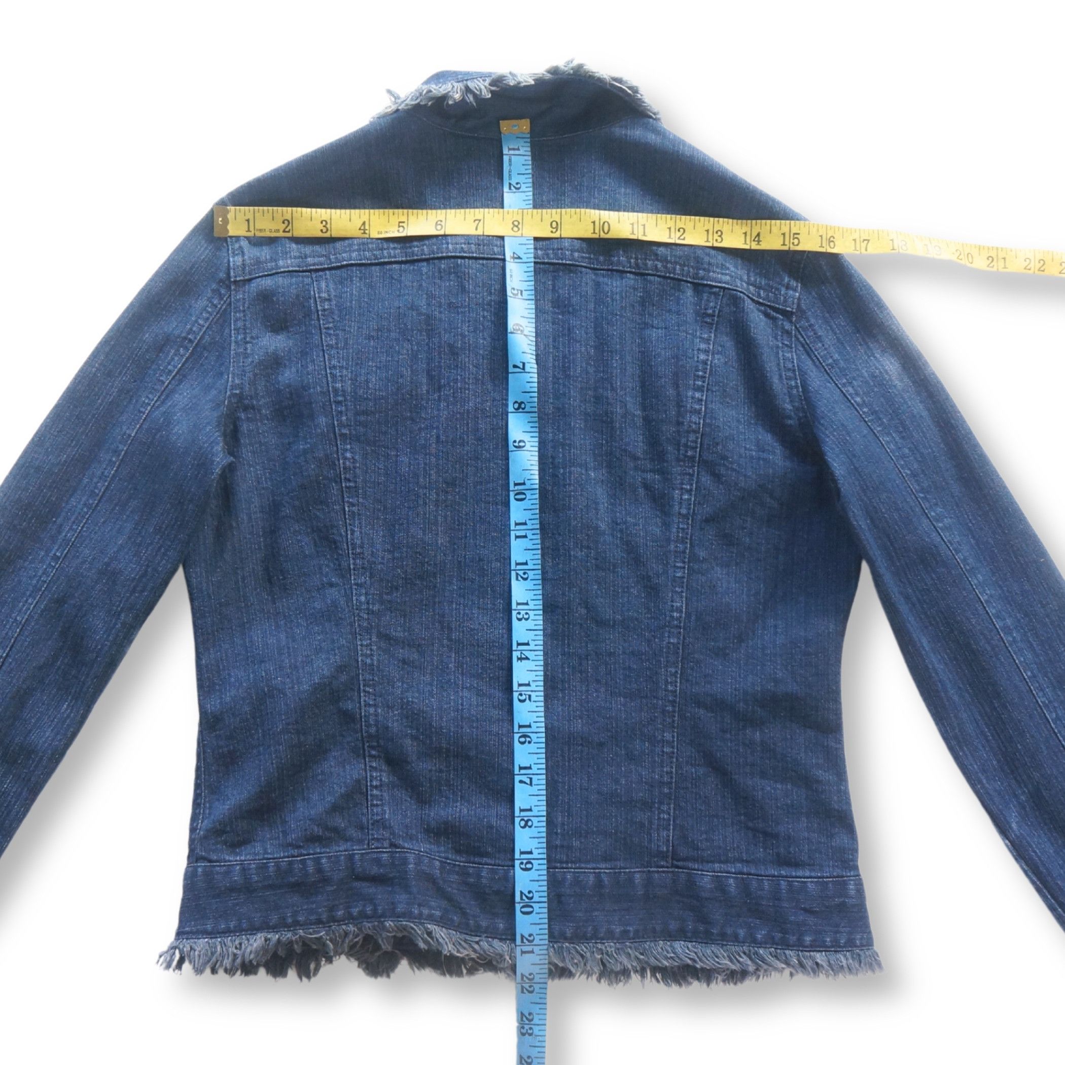 Japanese Brand Ayers Rock Dark Blue Fringe Denim Jacket Size M / US 6-8 / IT 42-44 - 9 Thumbnail